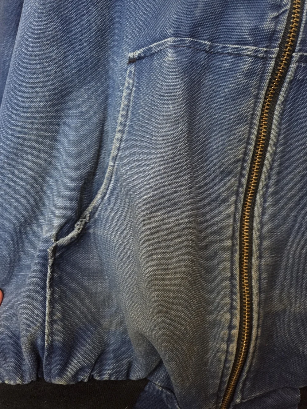 Ozark Mountain Apparel navy blue denim jacket with red embroidery Size XL Grunge